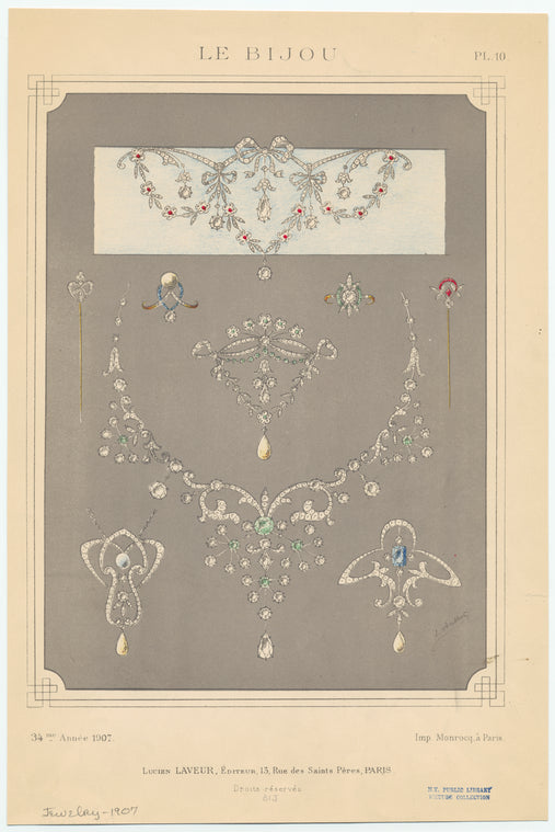 Necklace, rings, brooches, and pendants