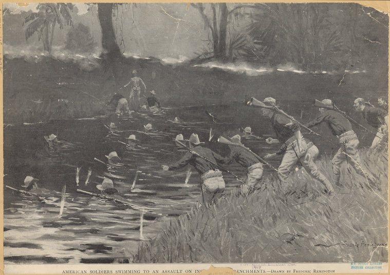 American soldiers swimming to an assault on …[ent]renchments