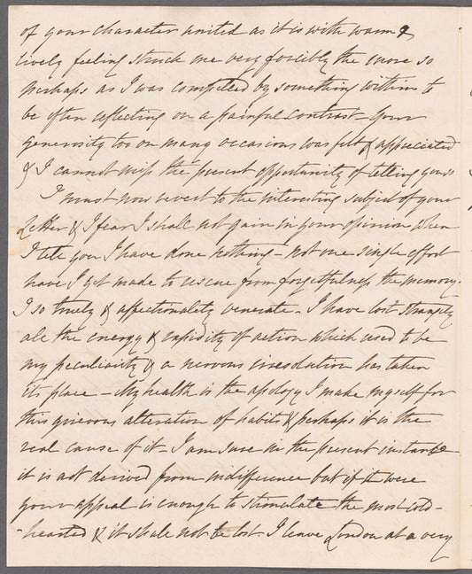 Margaret Holford to Jane Porter, autograph letter signed