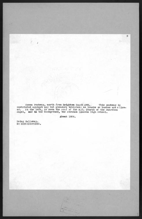 Brooklyn: Ocean Parkway - Seaside Boulevard