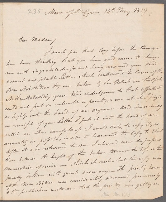 Alexander Keith to Jane Porter, autograph letter signed