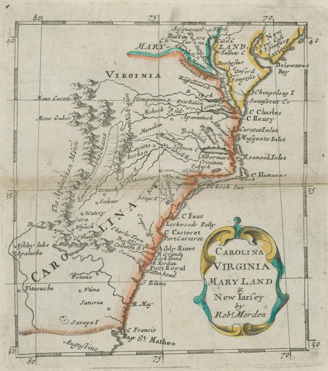 Carolina, Virginia, Mary Land & New Iarsey