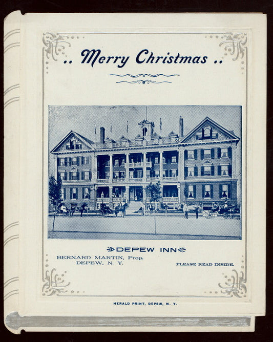 CHRISTMAS DINNER [held by] DEPEW INN [at] "DEPEW, NY" (HOTEL;)
