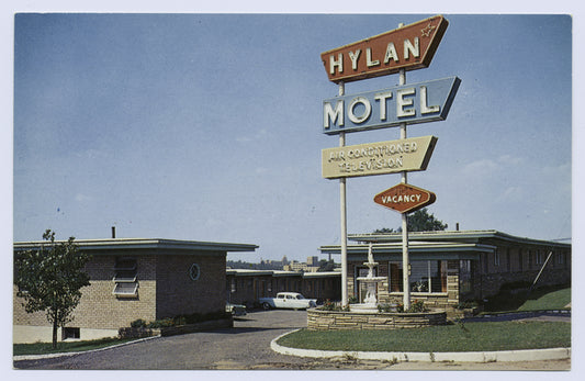 Hylan Motel [sign at front gate  air conditioned, television]