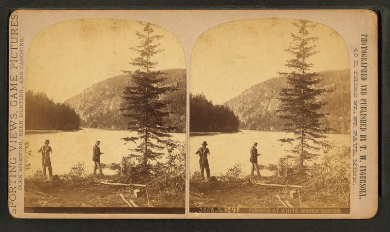 Fishing at white water rapids.