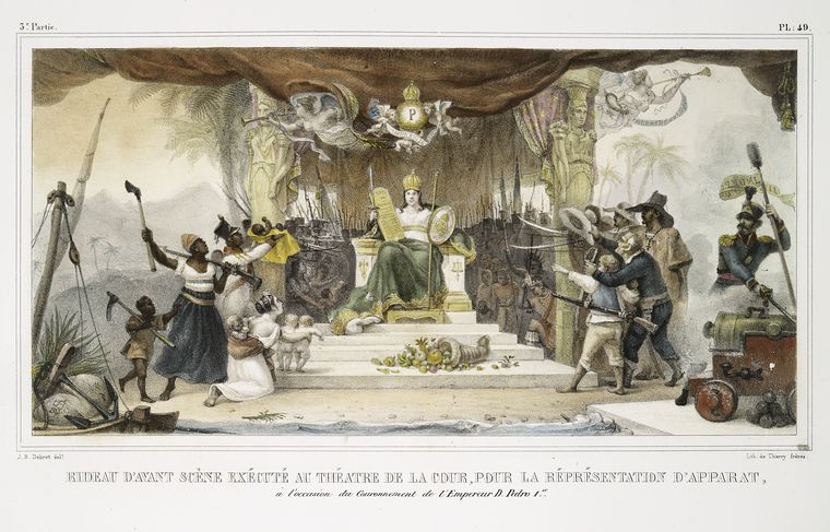 Rideau d'avant scène exécuté au Théâtre de la Cour, pour réprésesntation d'apparat, à l'occasion du couronnement de l'Empereur D. Pedro I-er.