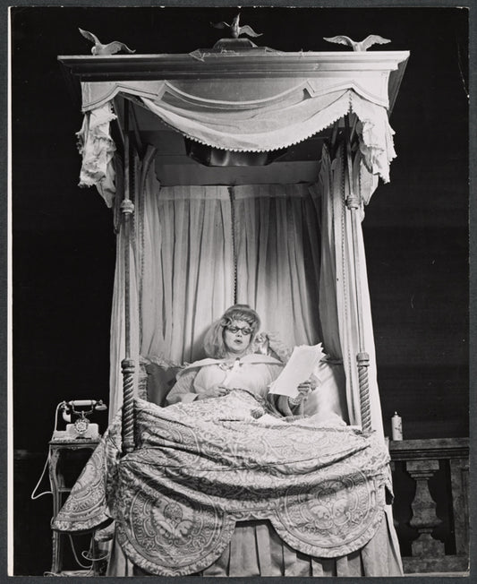 Hermione Baddeley in the stage production The Milk Train Doesn't Stop Here Anymore