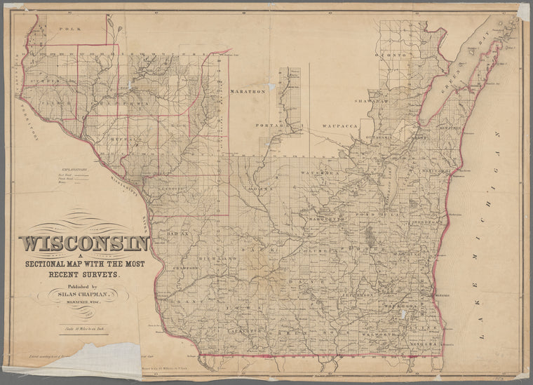 Wisconsin, a sectional map with the most recent surveys – NYPL Print Store