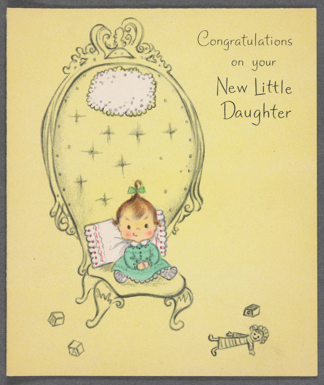 "Congratulations on your New Little Daughter" greeting card