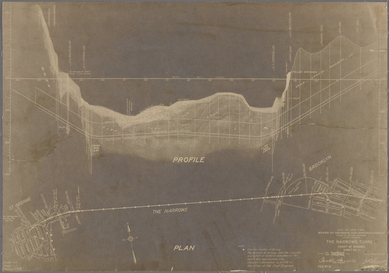 The Narrows tunnel : chart of borings