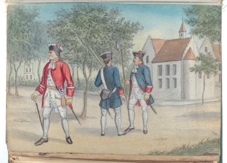 Officier in Galla Uniform; Füseliere in Dienst Uniform. 1718-1740