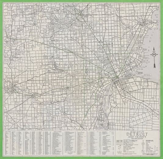 Road map of Detroit and vicinity