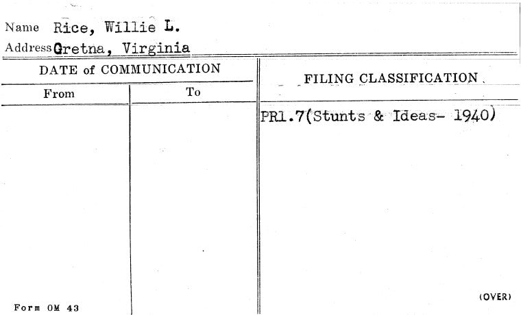 Rice, Willie L.