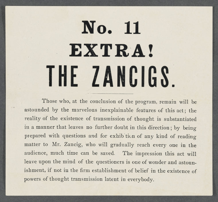 No. 11 Extra! The Zancigs