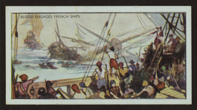 Blood engages French ships.