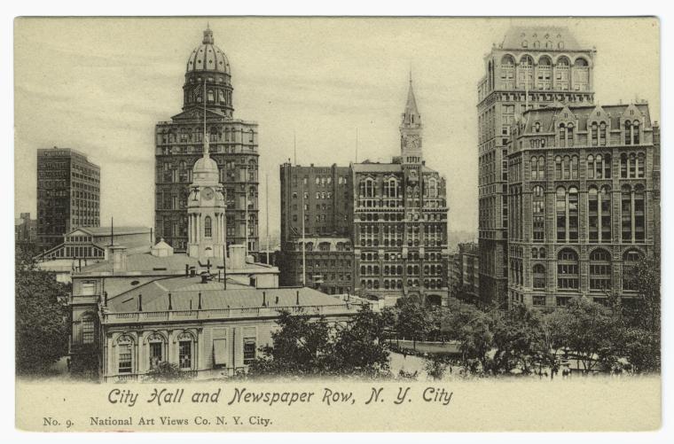 City Hall and Newspaper Row, N.Y. City