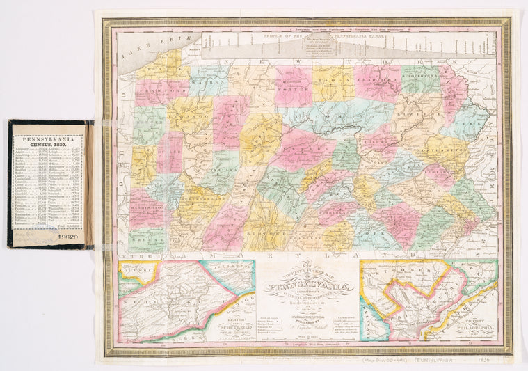 The tourist's pocket map of Pennsylvania : exhibiting its internal improvements, roads, distances &c.