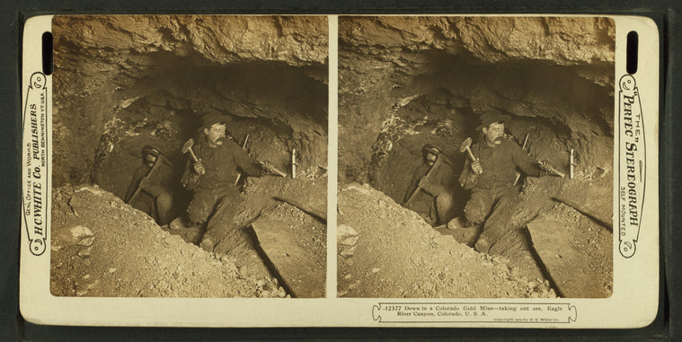 Down in Colorado gold mine: taking out ore, Eagle River Canyon, Colorado, U.S.A.