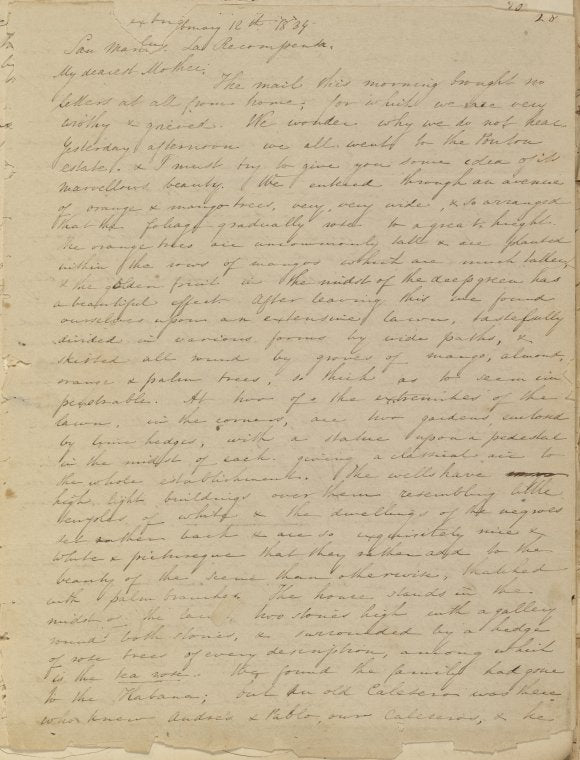 My dearest Mother, The mail this... ALS, Feb. 12, 1834.