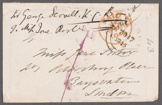 George Scovell to Jane Porter, autograph letter signed