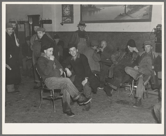 Typical scene in pool and beer hall. Spencer, Iowa. Farmers come in from country on Saturday and the pool halls are usually crowded. Women are rarely seen in these halls