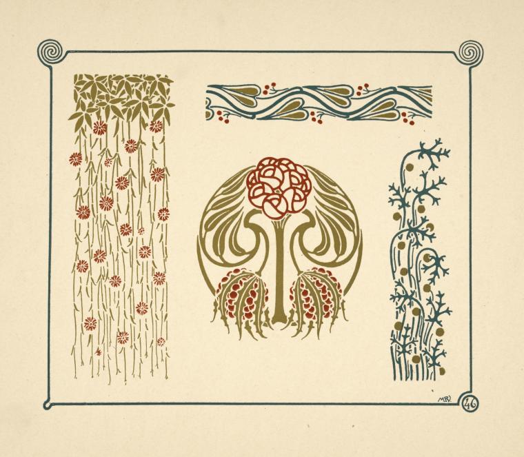Abstract design based on flowers and berries