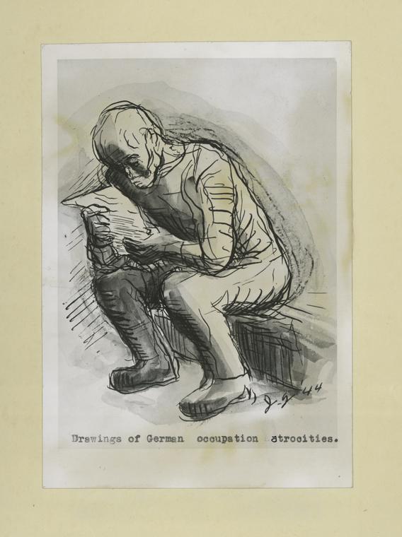 Drawing of German Occupation Atrocities.