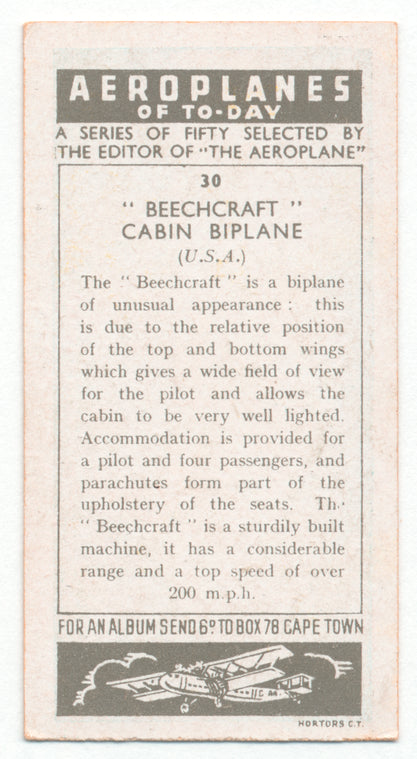 'Beechcraft' cabin biplane.