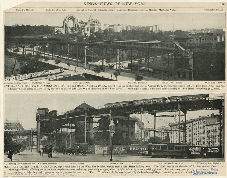 Cathedral Heights, Morningside Heights and Morningside Park ; Manhattan elevated railroad