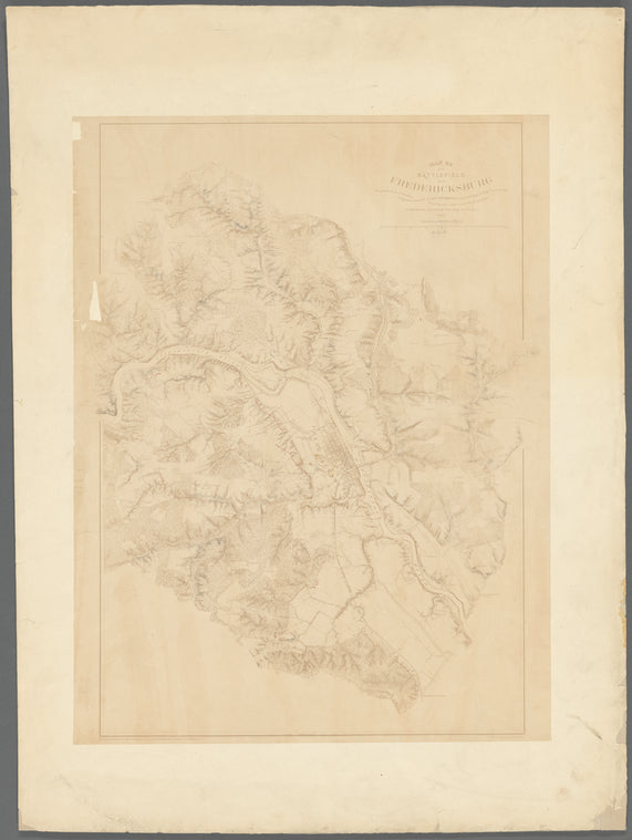 Map of the battlefield of Fredericksburg : prepared by Command of Brigadier General A.A. Humphreys, chief of Corps of Engrs. U.S. Army : from surveys made under the direction of N. Michler, major of engrs., Bvt. Brig. Genl., U.S.A., 1867