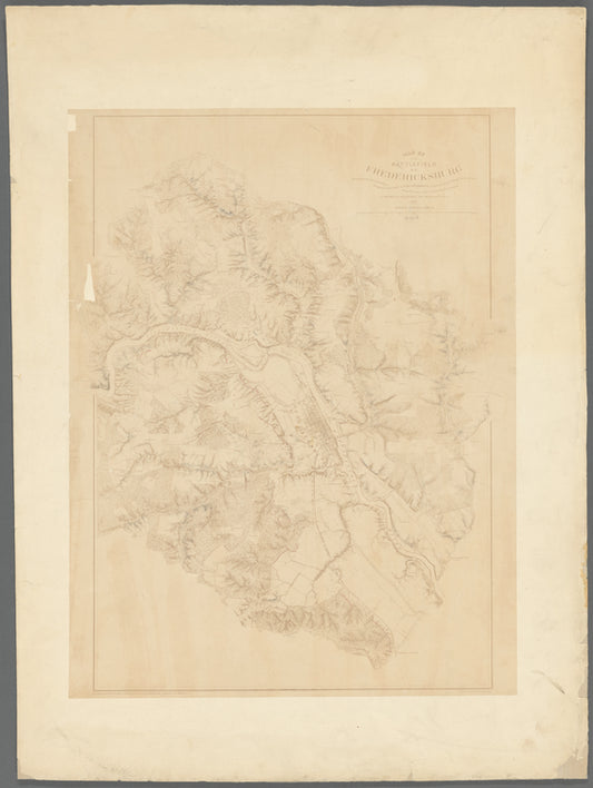 Map of the battlefield of Fredericksburg : prepared by Command of Brigadier General A.A. Humphreys, chief of Corps of Engrs. U.S. Army : from surveys made under the direction of N. Michler, major of engrs., Bvt. Brig. Genl., U.S.A., 1867