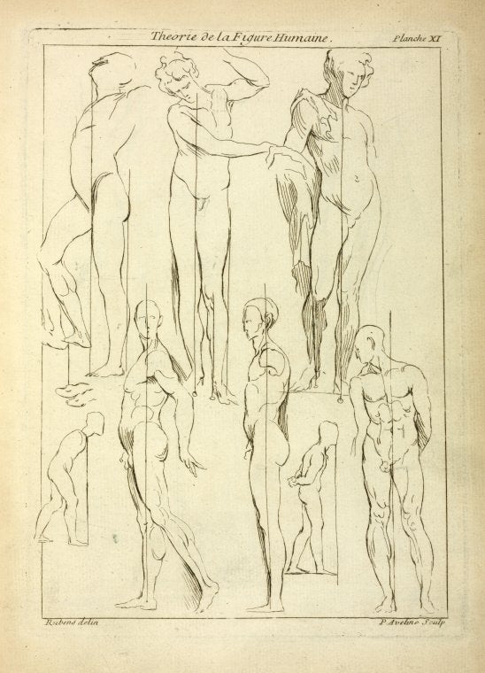 Studies of figures in upright positions