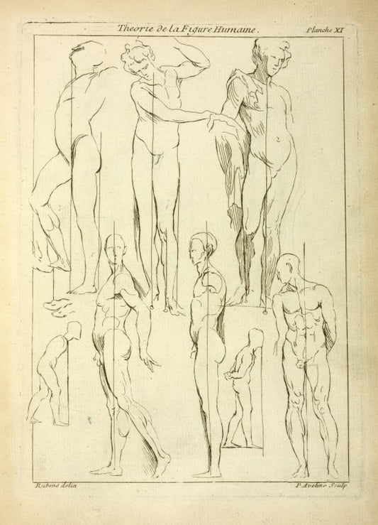 Studies of figures in upright positions