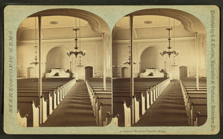 Interior Moravian Church, pulpit. [Bethlehem, Pa.]