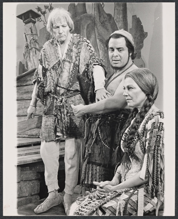 Danny Kaye, Harry Goz and Joan Copeland in the stage production Two by Two