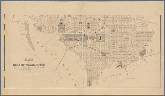 Map of the city of Washington: for use of the Engineer Department, District of Columbia