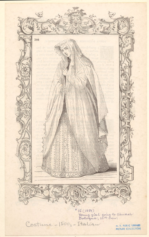 Young girl going to church, Bologna, 16th cen