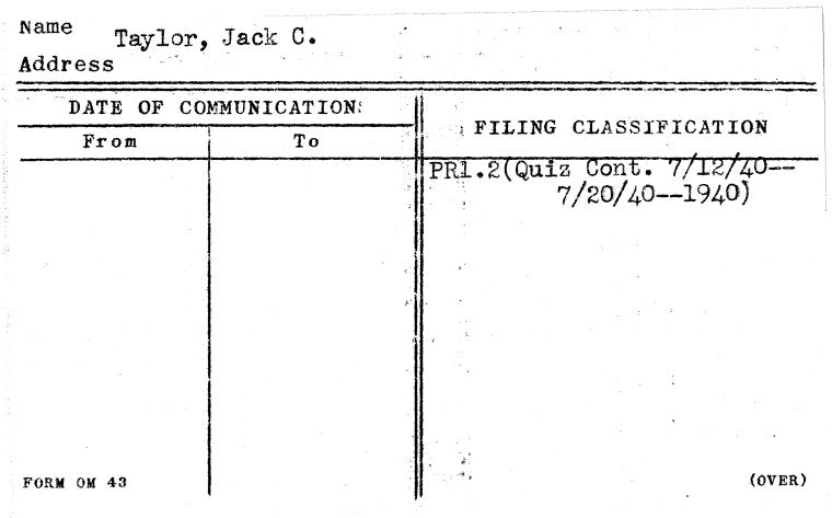 Taylor, Jack C.