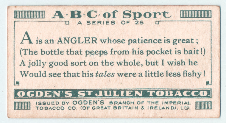 A is an  ANGLER whose patience is great; ...
