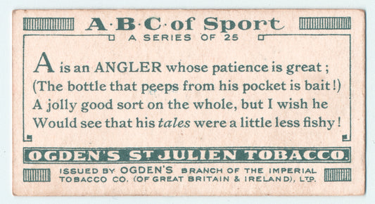 A is an  ANGLER whose patience is great; ...