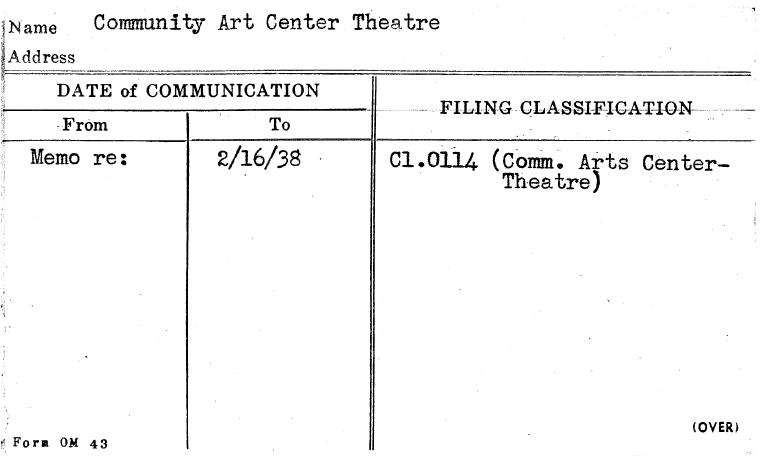 Community Art Center Theatre
