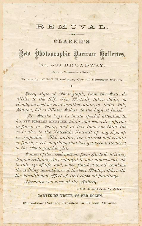 William Richards. [Gordon Winslow] / Clarke’s New Photographic Portrait Galleries, 589 Broadway [New York, N.Y.]