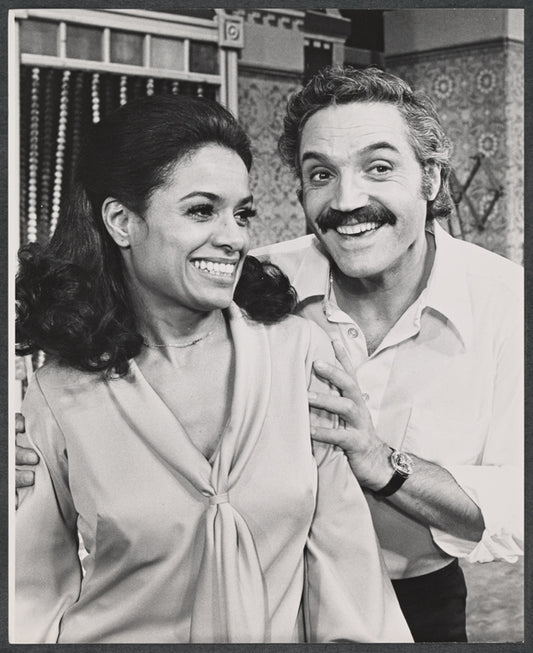 Barbara McNair and Hal Linden in publicity photo for the 1973 Broadway revival of The Pajama Game
