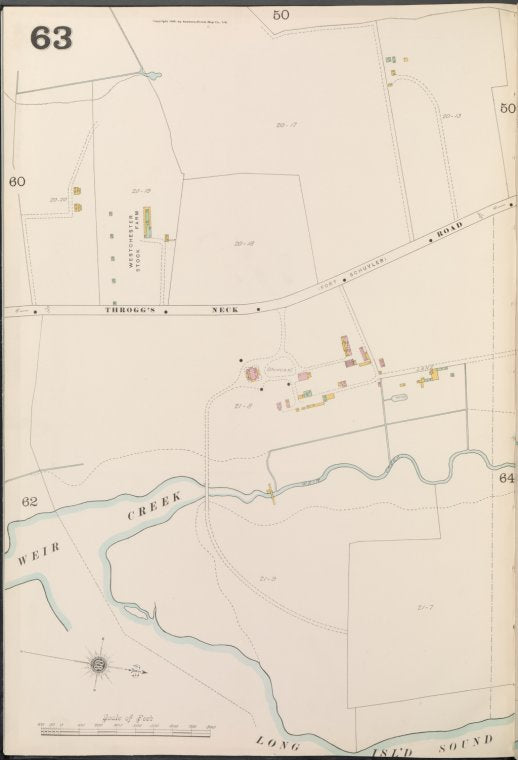 Bronx, V. A, Plate No. 63 [Map bounded by Throgg's Neck Rd., Long Island Sound, Weir Creek]