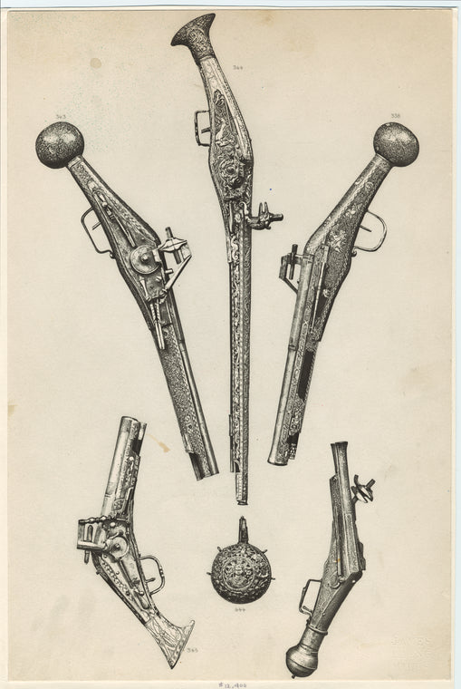 Pistols, powder-cask XVI - XVII cen.