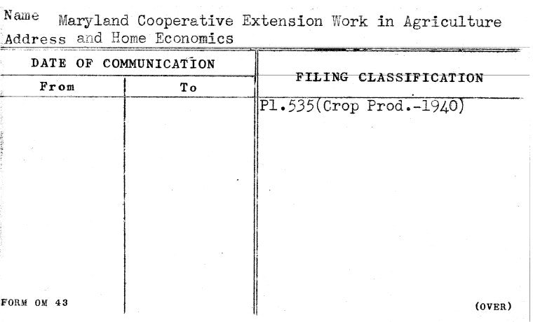 Maryland Cooperative Extension Work in Agriculture and Home Economics