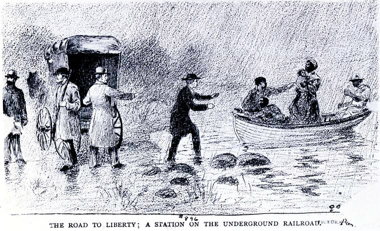 The road to liberty; a station on the Underground Railroad