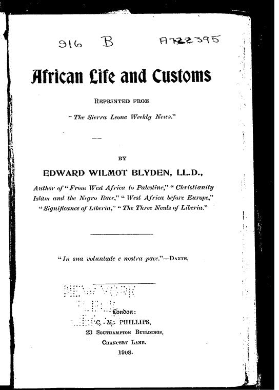 African life and customs.