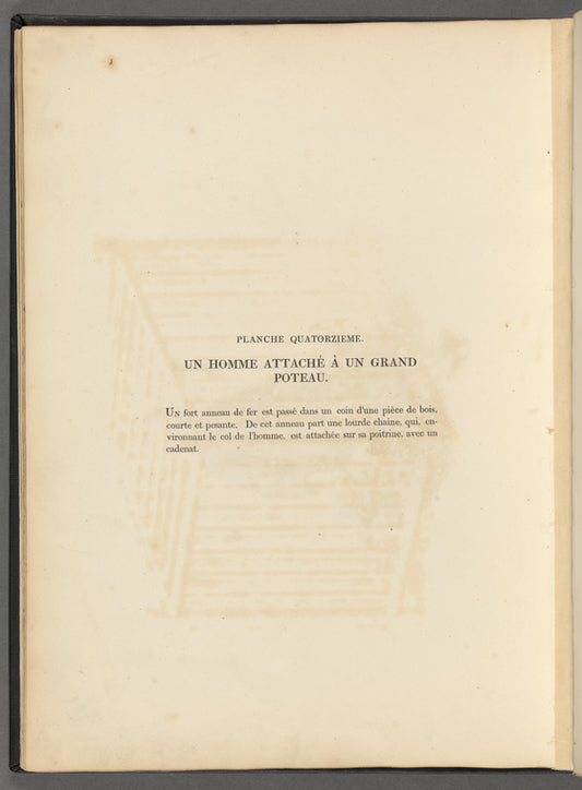 A man fastened to a block of wood