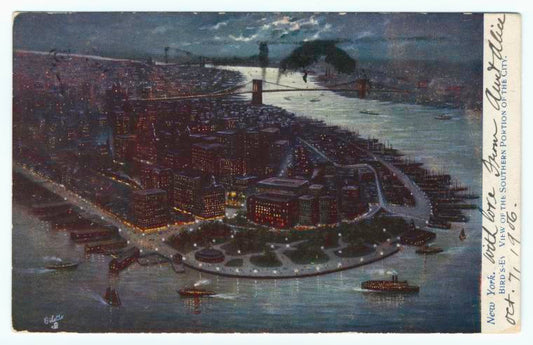 New York.  Bird's-eye view of the southern portion of the city